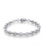Large and Small Round Link Design Diamond Bracelet in 9ct White Gold